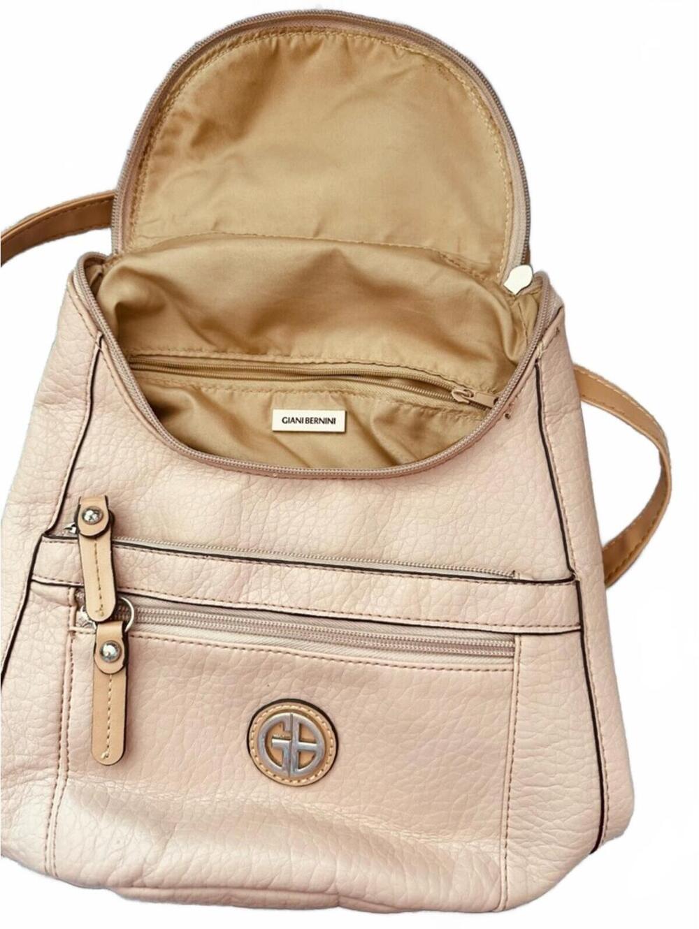 Giani Bernini Blush Pink Pebbled PVC Backpack - Picture 4 of 9